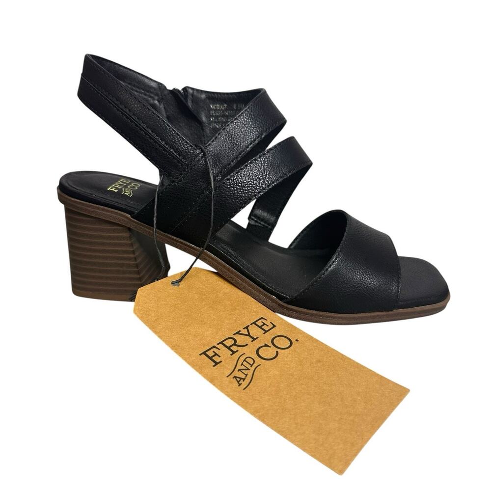 Frye and Co Women’s Robust Black Straps Sandals Block Heels 8.5 M FO10226